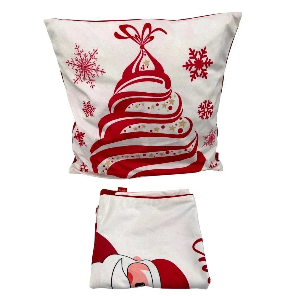 HPUK Christmas Tree Santa Merry Christmas Happy New‎ Year Pillow Cover Case Set